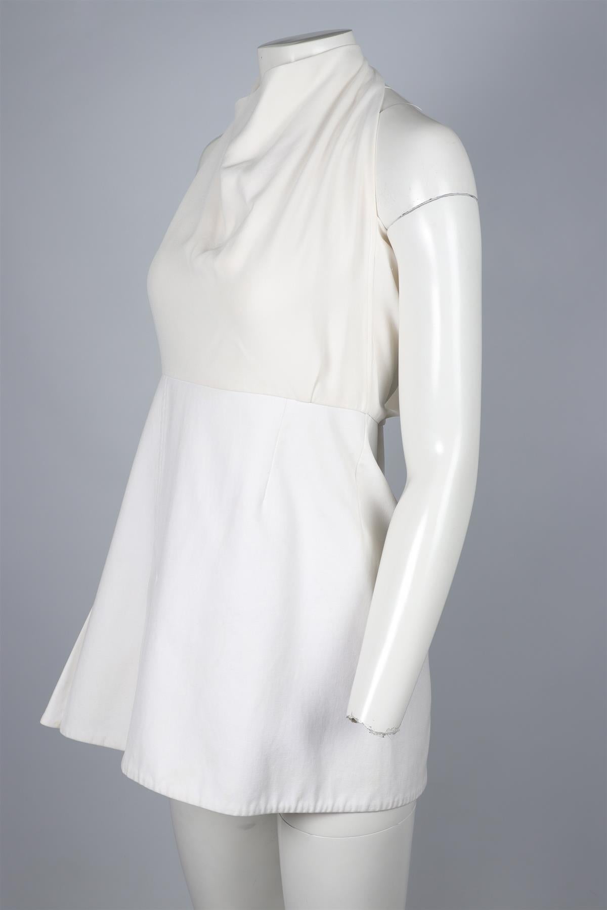 ROLAND MOURET WHITE COTTON MINI DRESS UK 12