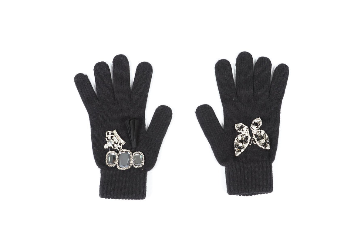 THAT'S A HAT BLACK CASHMERE BLEND GLOVES XLARGE