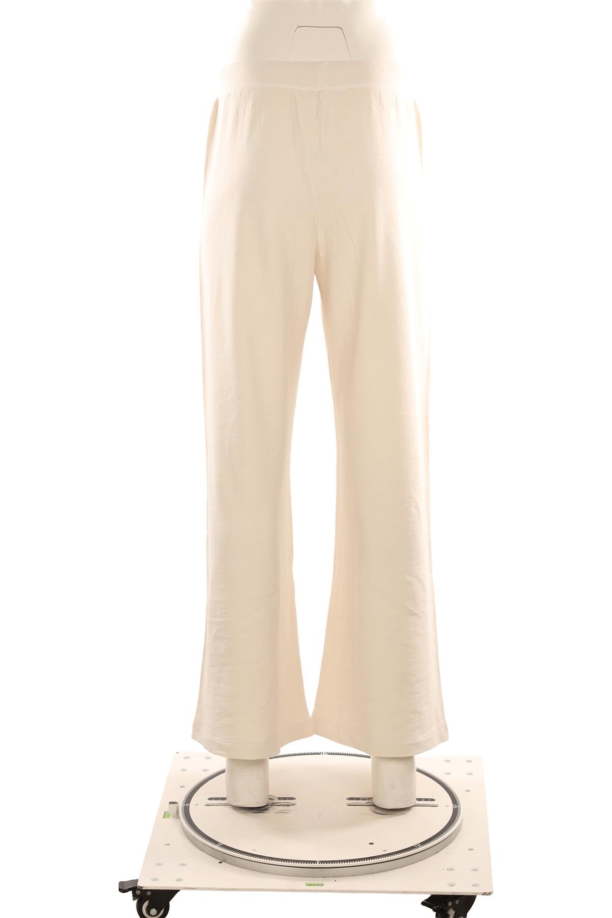 ETERNE ECRU COTTON WIDE LEG PANTS SMALL