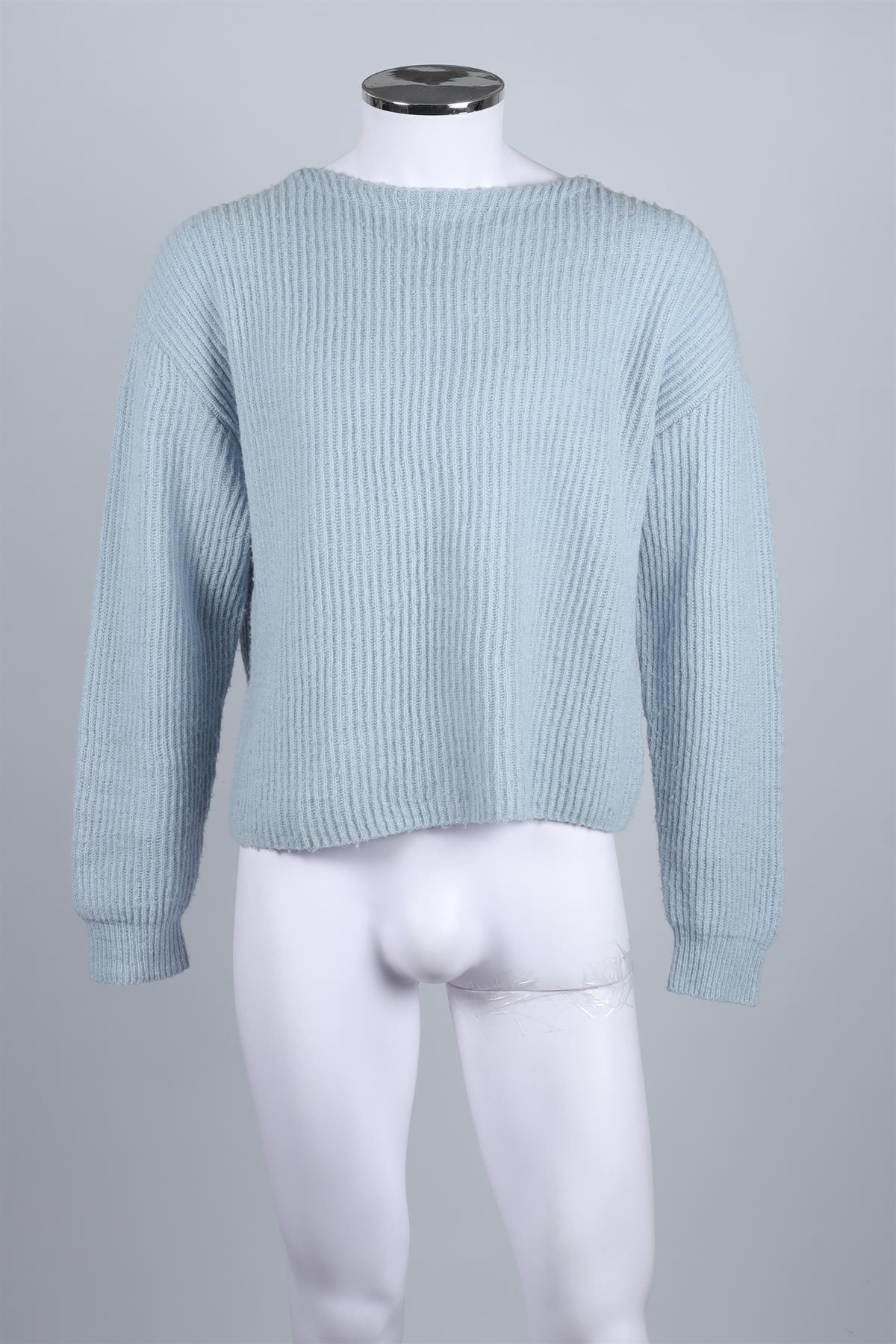 AURALEE BLUE MEN'S WOOL JUMPER MEDIUM