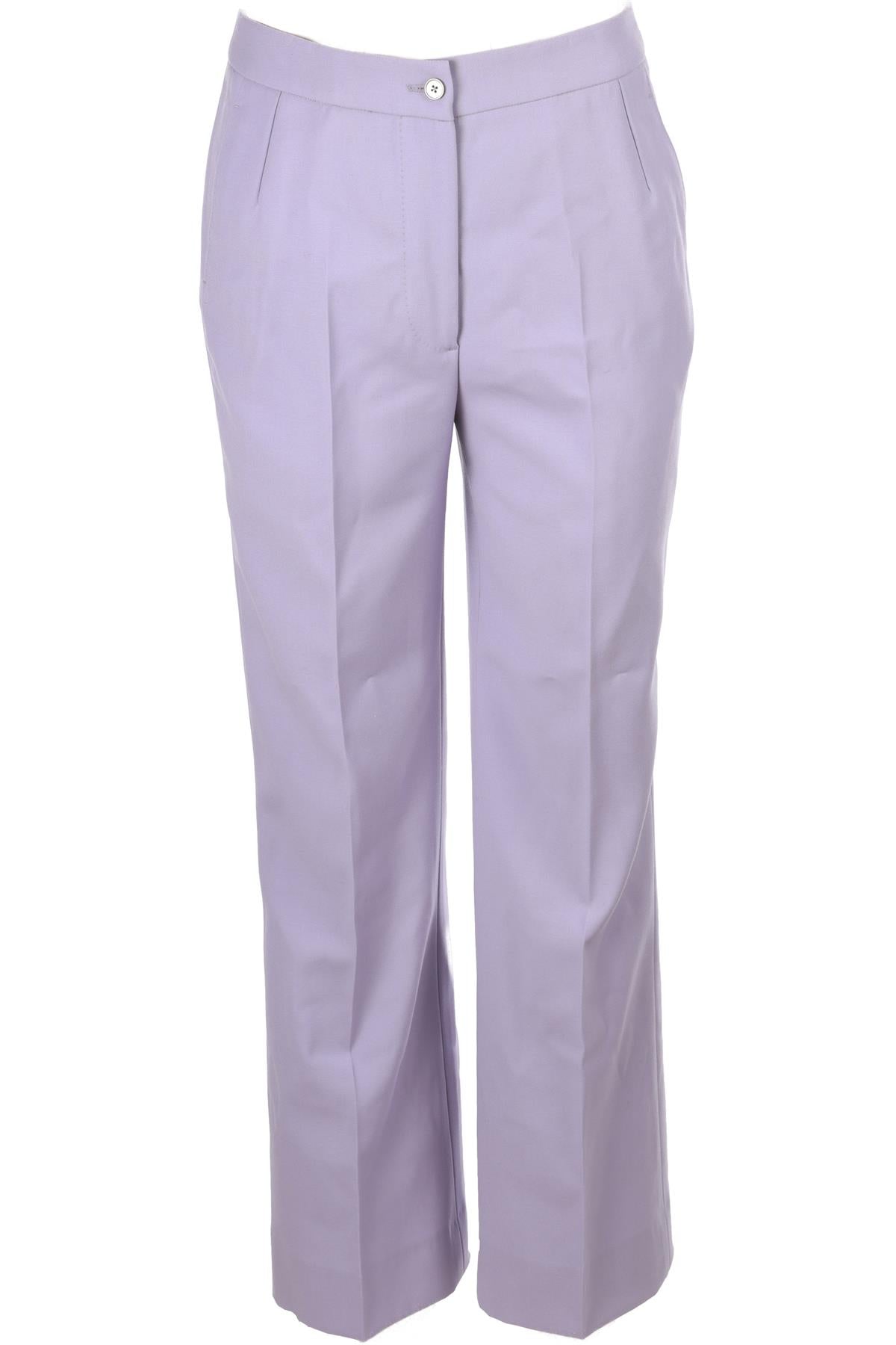 PURPLE WOOL WIDE LEG PANTS