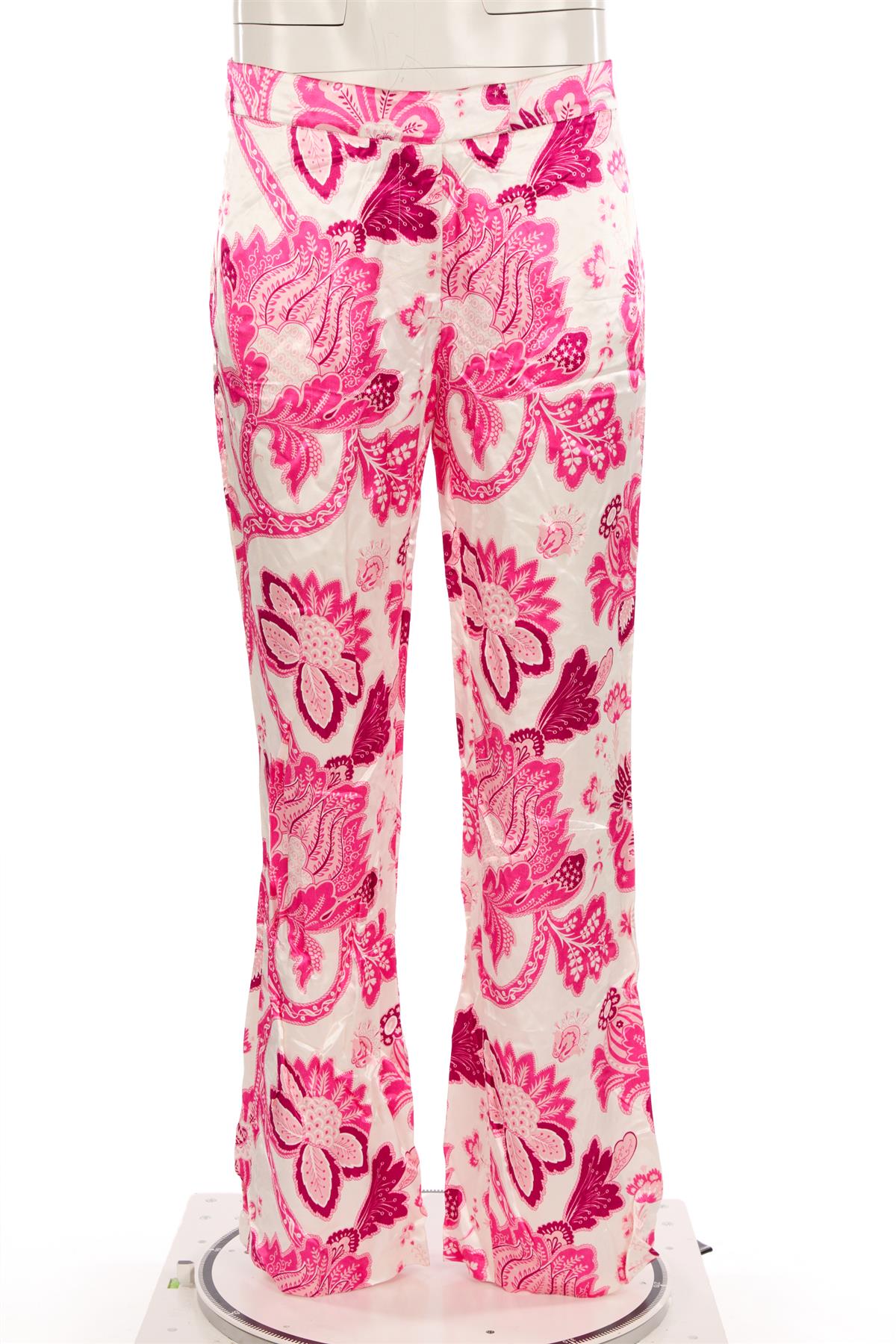 ETRO PINK SATIN STRAIGHT LEG PANTS IT 42 UK 10