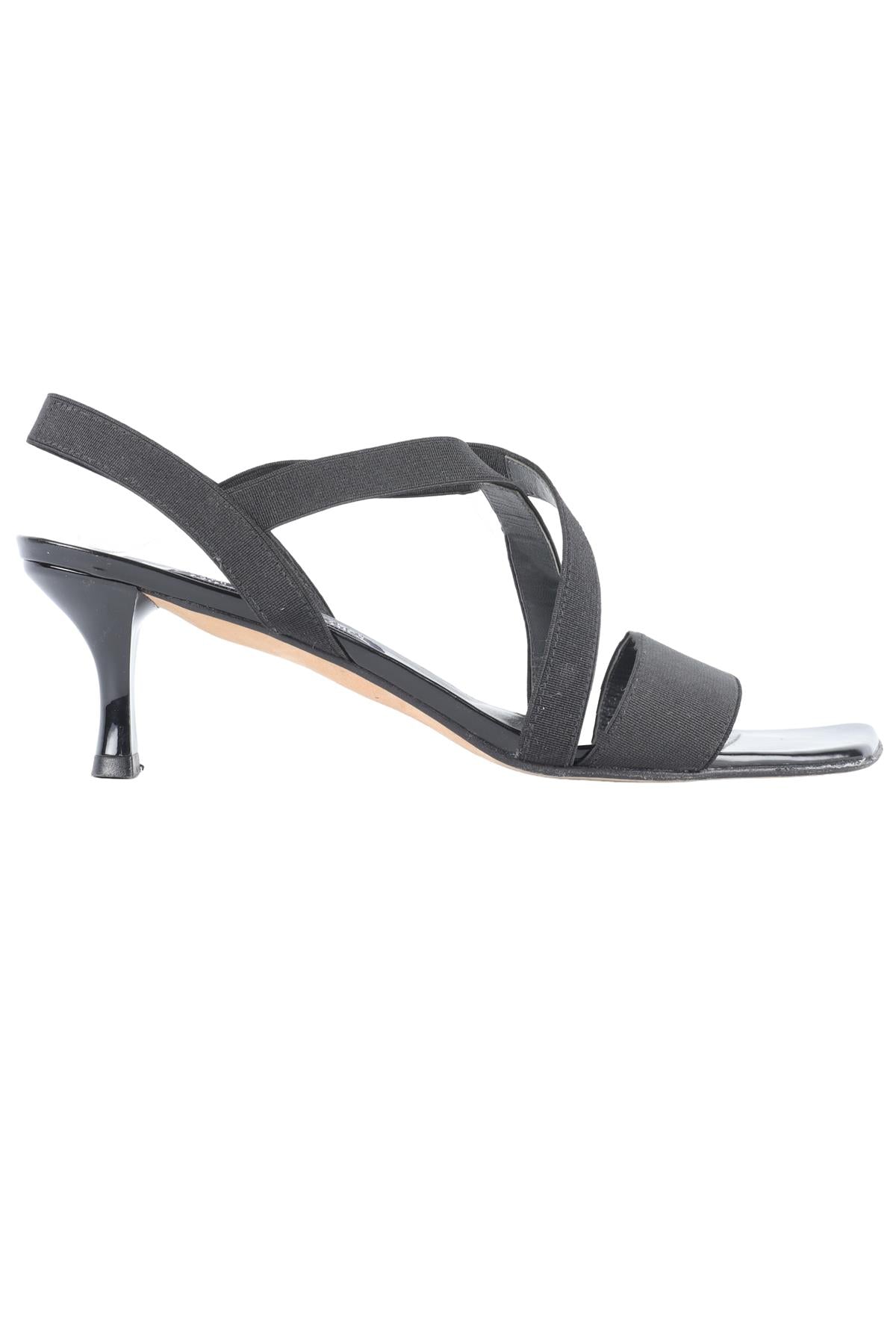 STUART WEITZMAN FOR RUSSELL & BROMLEY BLACK LEATHER SANDALS EU 37.5 UK 4.5 US 7.5