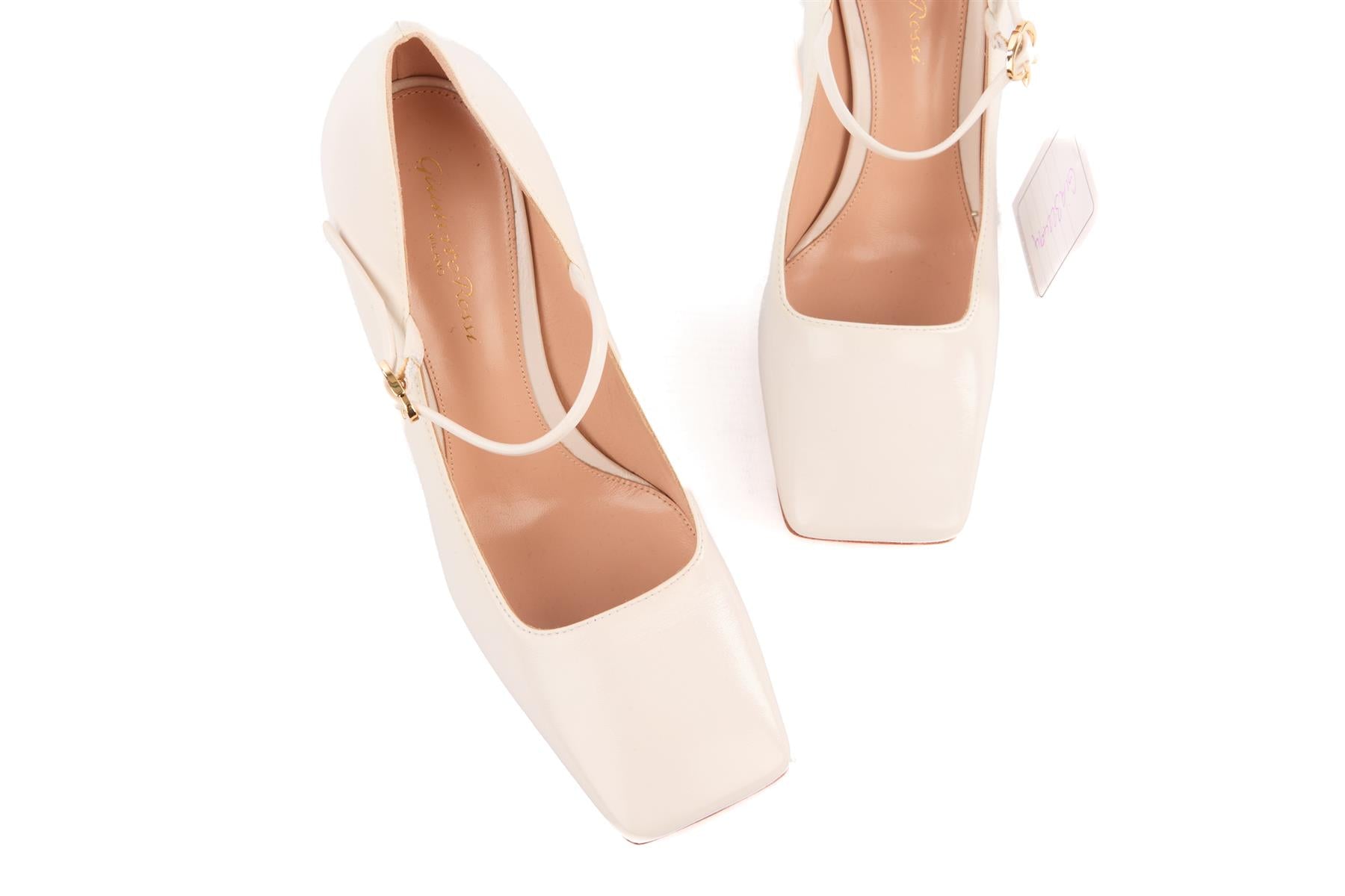 GIANVITO ROSSI WHITE LEATHER PUMPS EU 37 UK 4 US 7