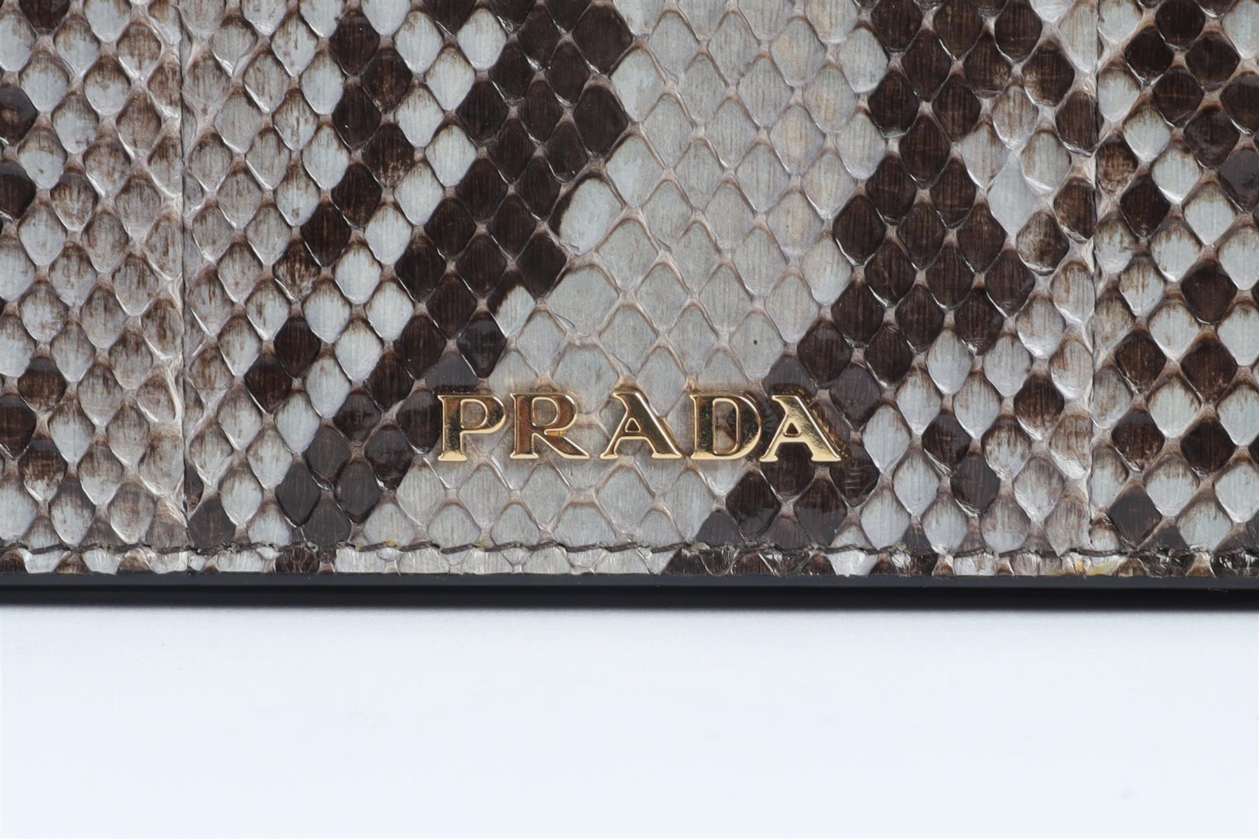 PRADA GREY PYTHON SHOULDER BAG