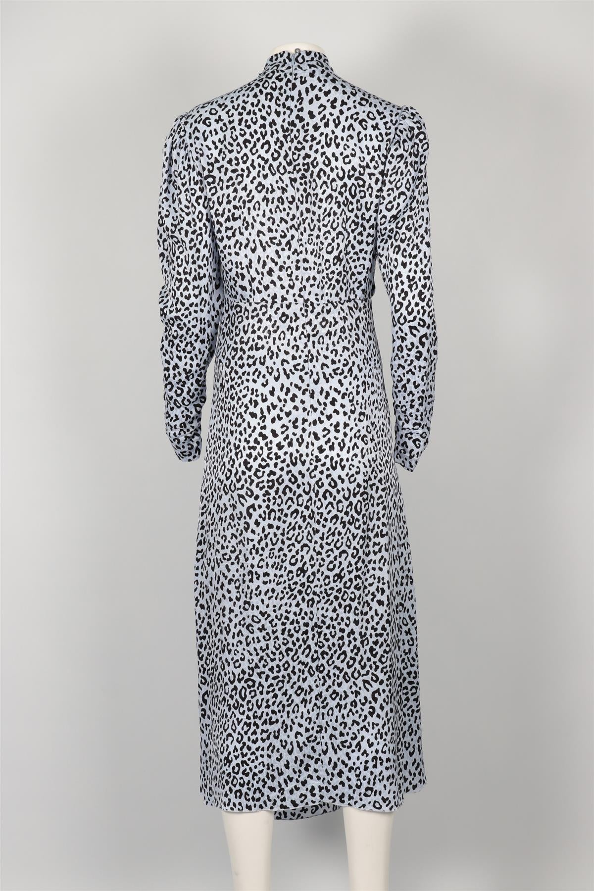 ALESSANDRA RICH BLUE SILK MAXI DRESS IT 42 UK 10