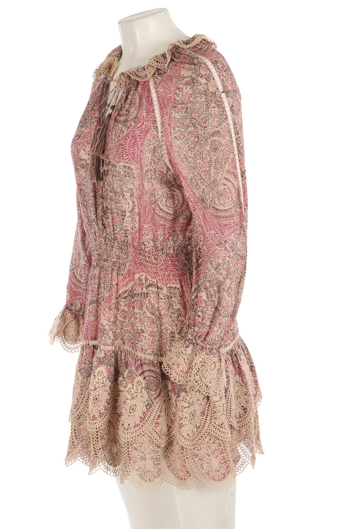 ZIMMERMANN MULTI COTTON MINI DRESS UK 12