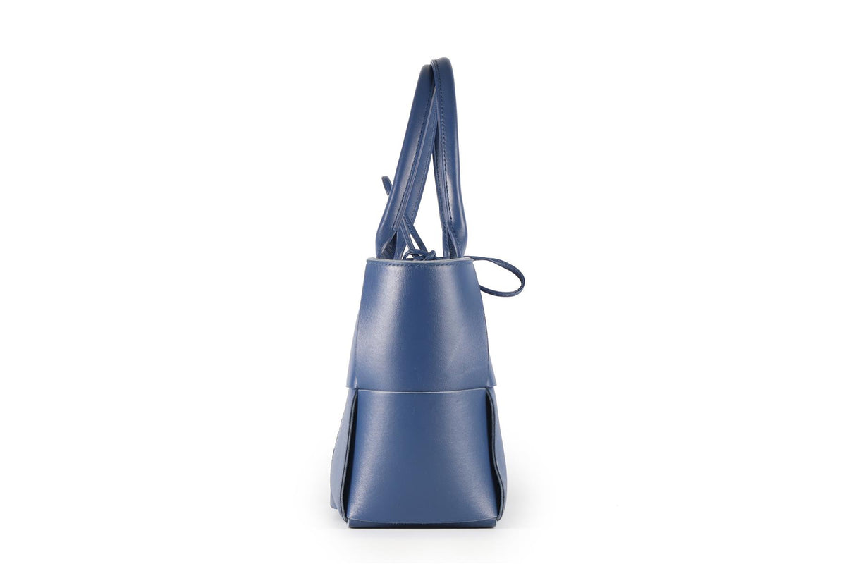 BOTTEGA VENETA NAVY ARCO INTRECCIATO LEATHER TOTE BAG