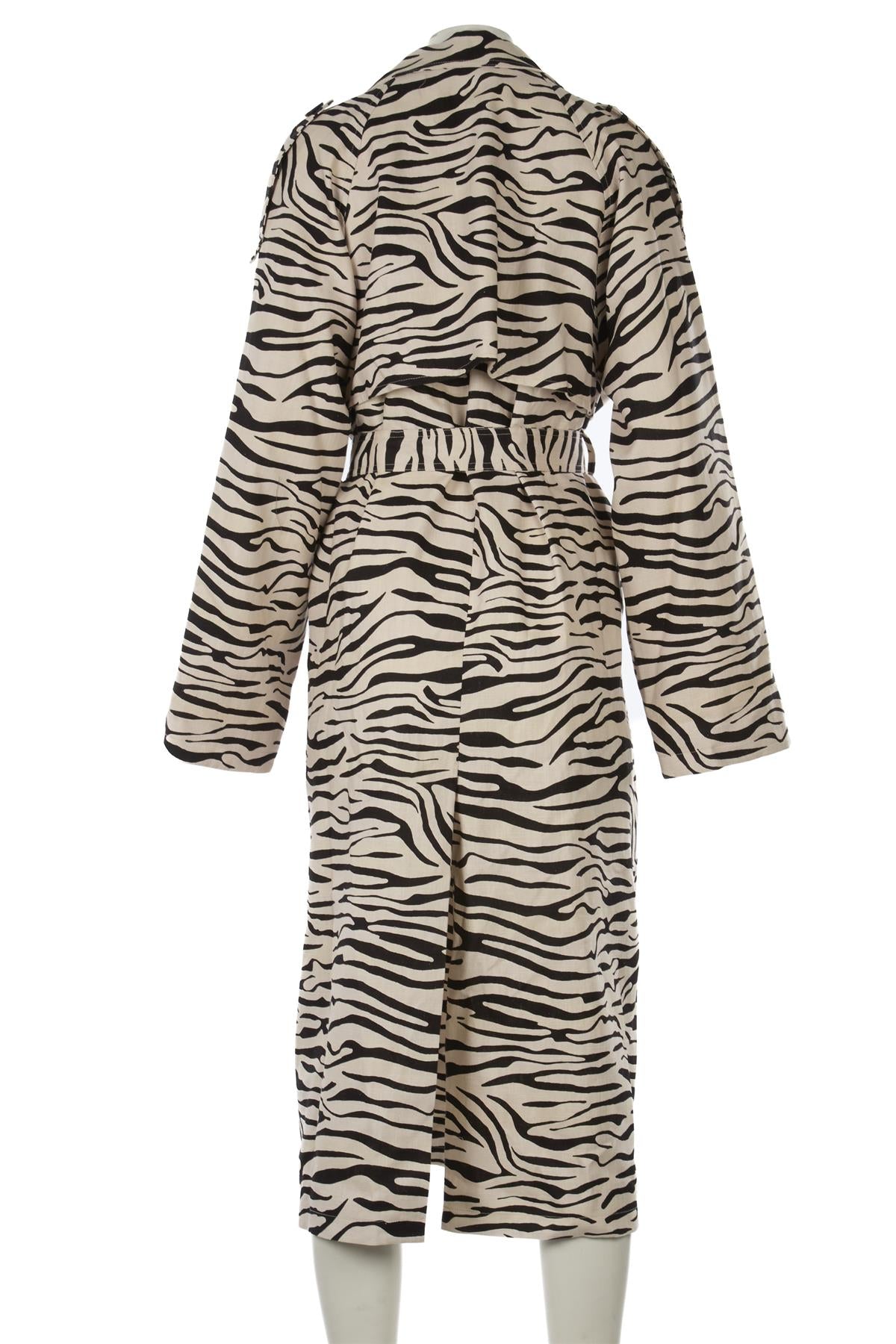MEOTINE ECRU KIRA LINEN TRENCH COAT XSMALL