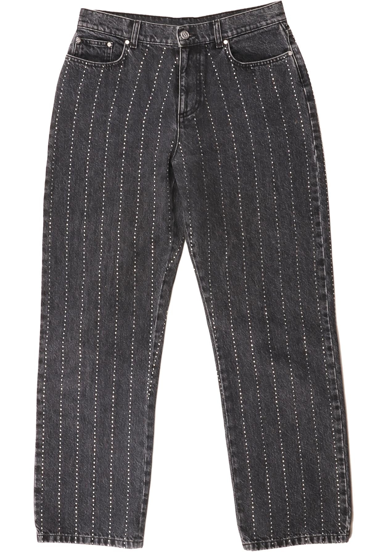 STELLA MCCARTNEY GREY HIGH RISE STRAIGHT LEG JEANS W28
