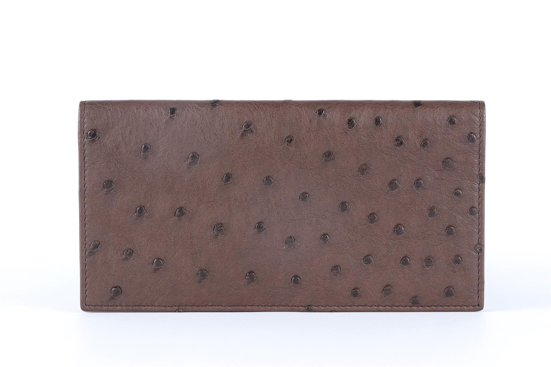 GUCCI BROWN OSTRICH LEATHER WALLET
