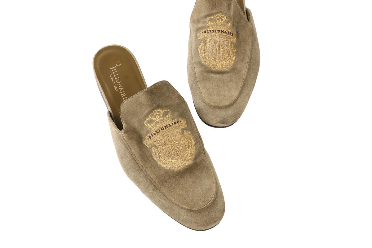BILLIONAIRE GREEN MEN'S SUEDE MULES EU 42 UK 9 US 12