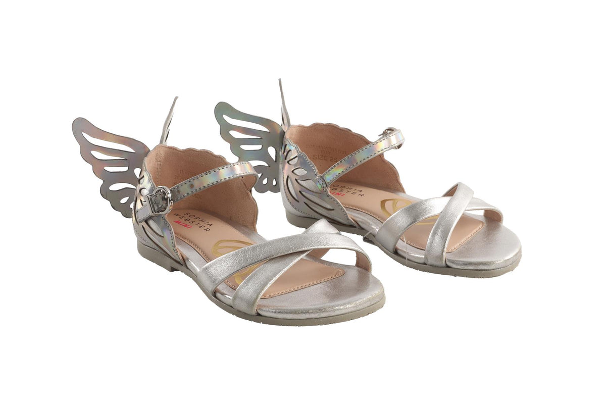 SOPHIA WEBSTER SILVER KIDS GIRLS SANDALS EU 28 UK 10 US 11