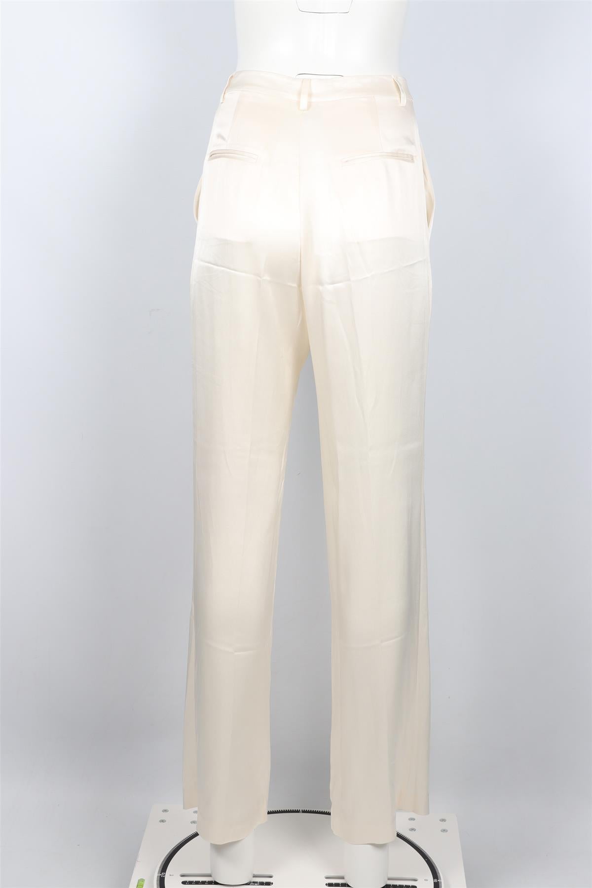 REFORMATION CREAM SATIN WIDE LEG PANTS US 2 UK 6