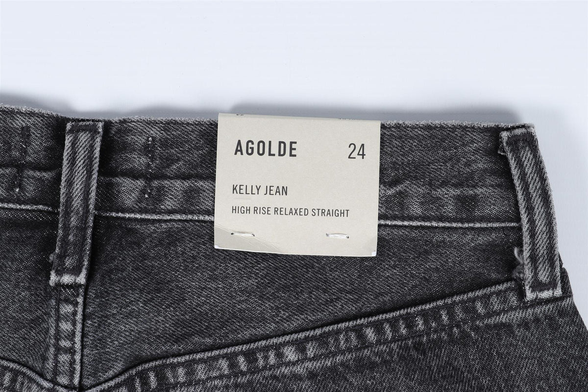 AGOLDE BLACK HIGH RISE STRAIGHT LEG JEANS W24 UK 6