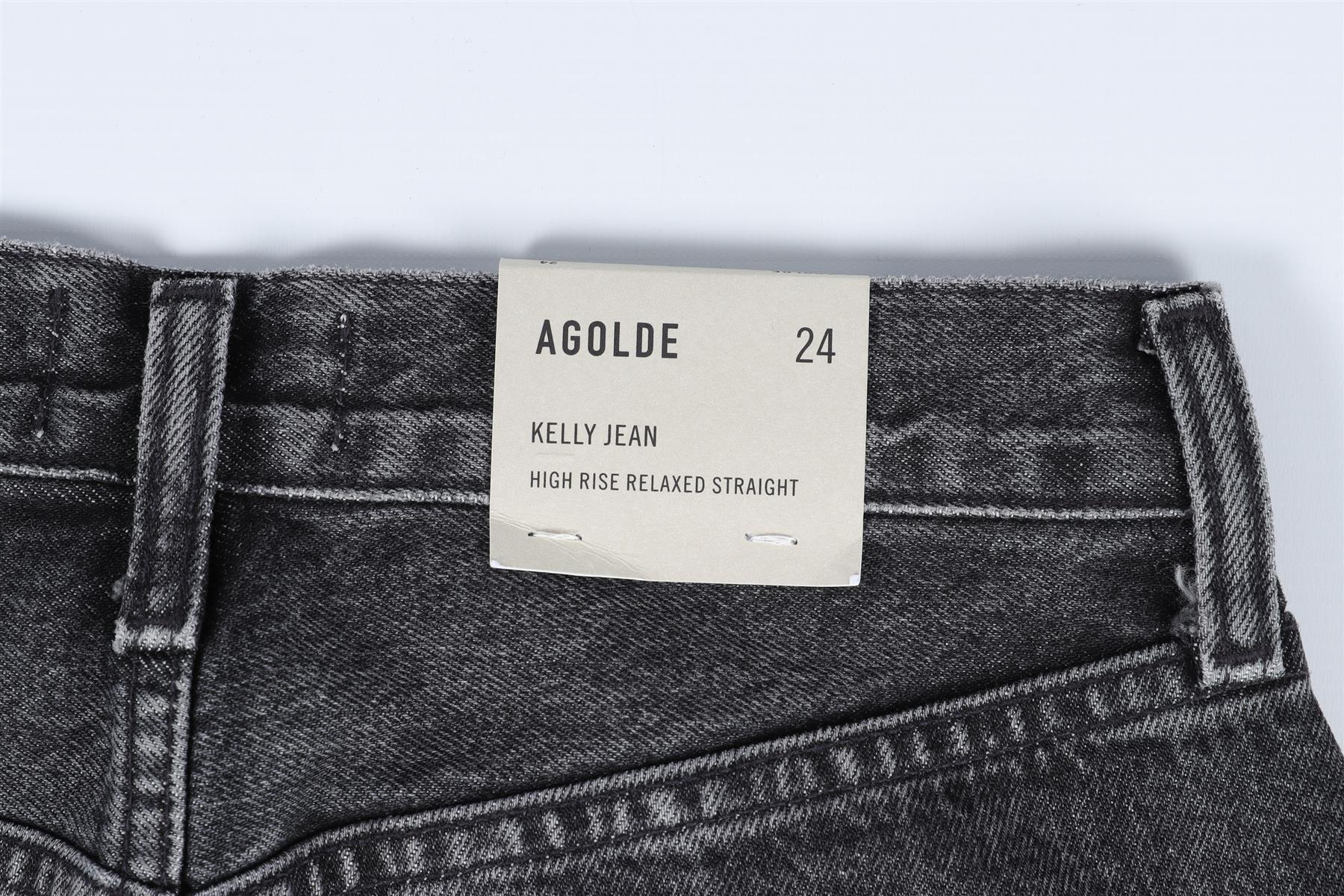 AGOLDE BLACK HIGH RISE STRAIGHT LEG JEANS W24 UK 6