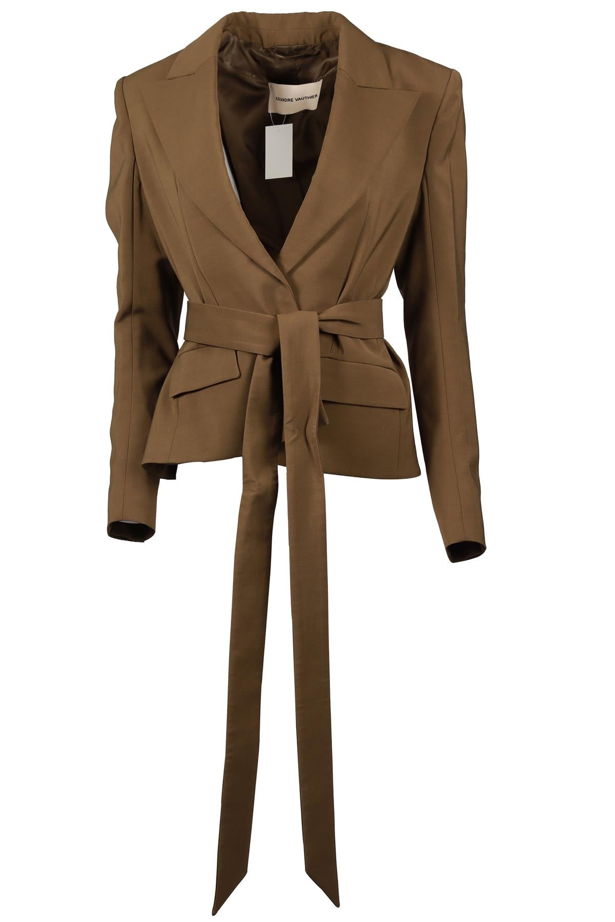 ALEXANDRE VAUTHIER GREEN WOOL BLEND BLAZER FR 36 UK 8