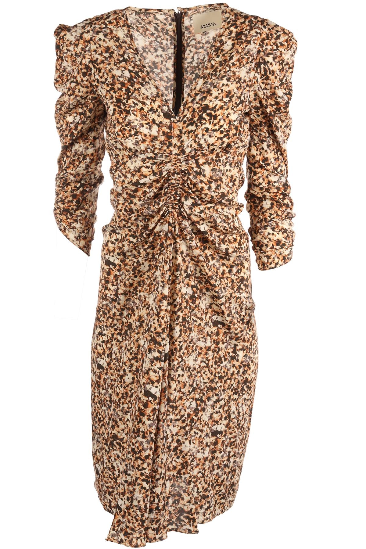 ISABEL MARANT BROWN SILK MIDI DRESS FR 34 UK 6