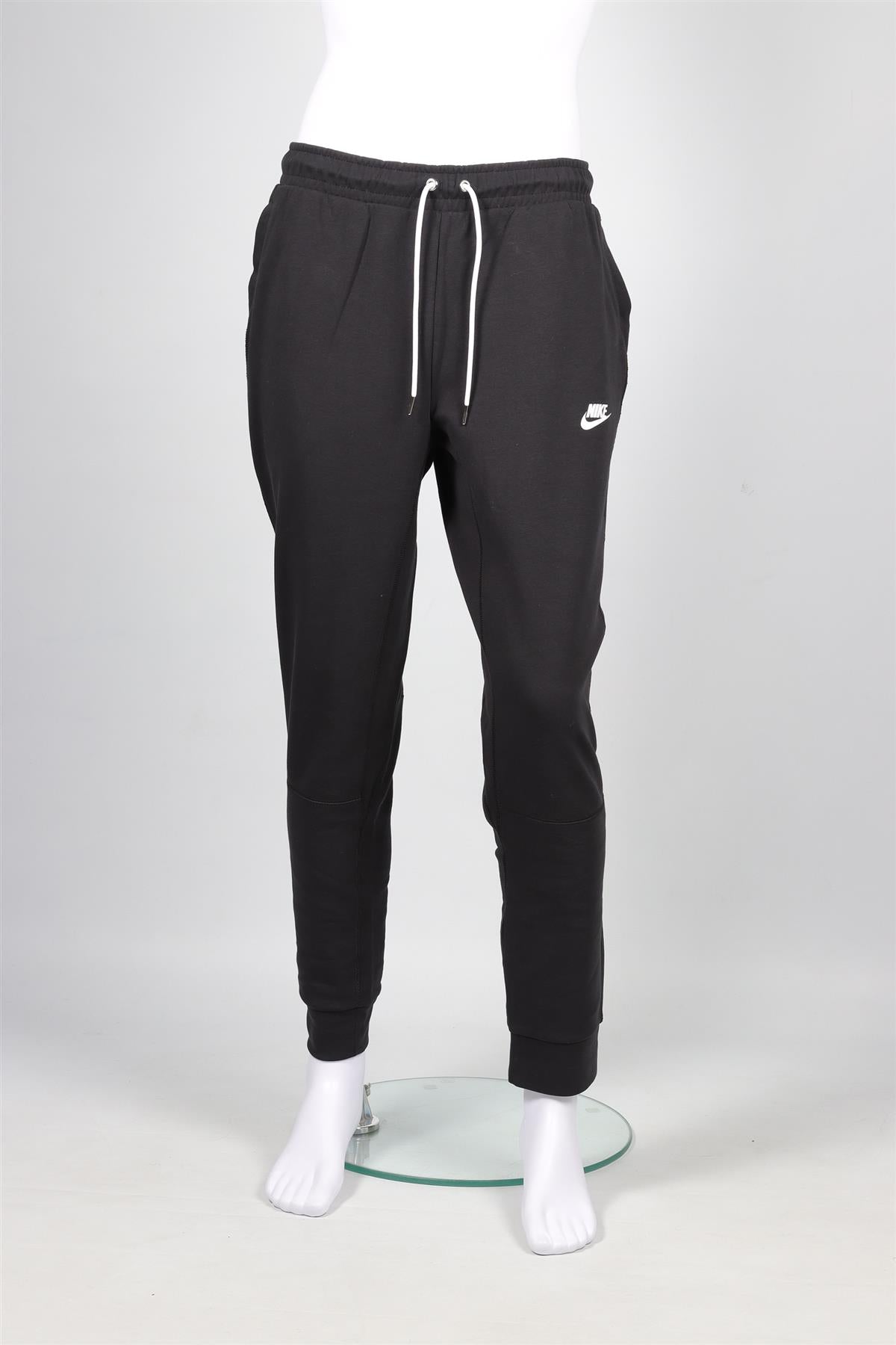 NIKE BLACK MEN'S COTTON TRACK PANTS MEDIUM