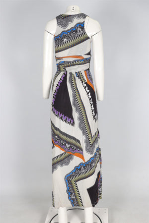 ETRO MULTI JERSEY MAXI DRESS IT 38 UK 6