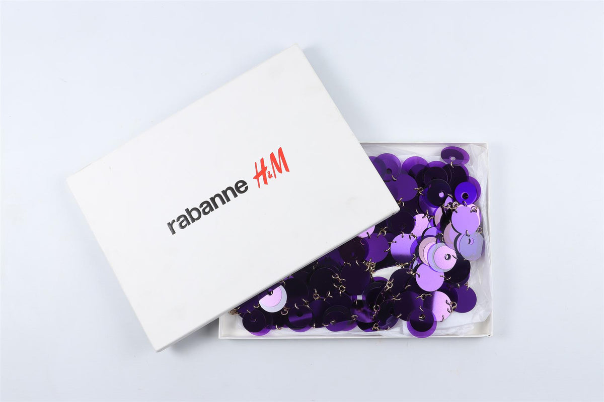 RABANNE + H&M PUPLE SEQUIN TOP XSMALL/SMALL