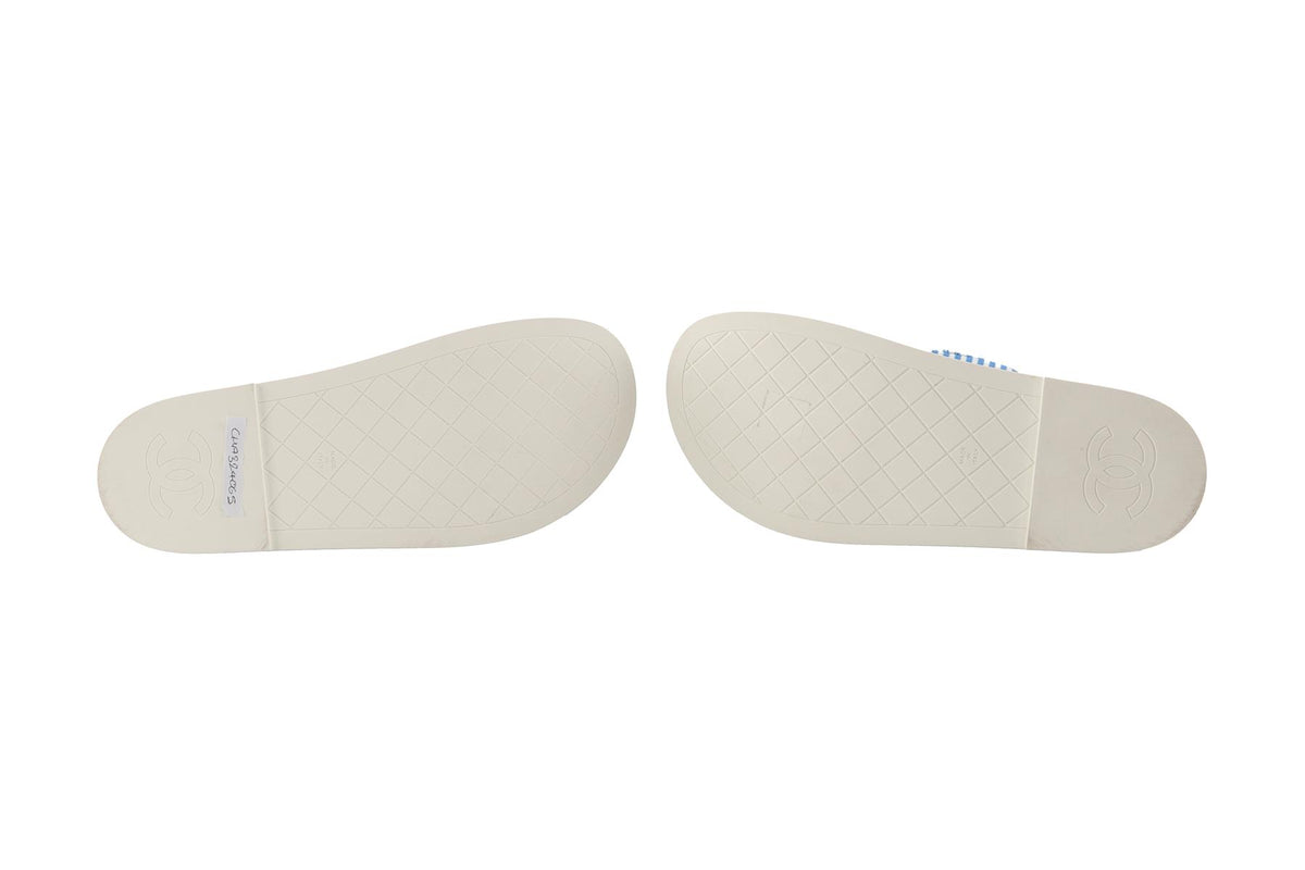 CHANEL BLUE 2024 DAD CANVAS SANDALS EU 38 UK 5 US 8