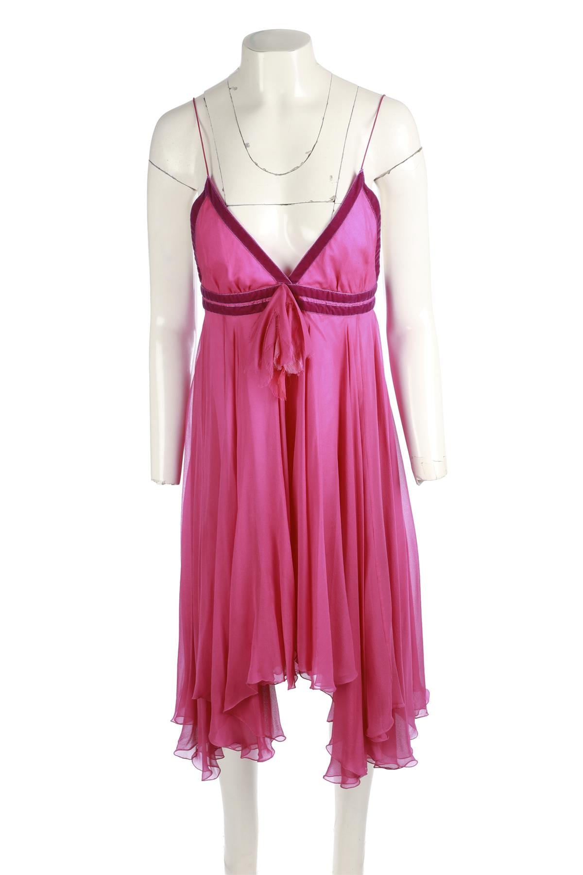 MATTHEW WILLIAMSON PINK SILK MINI DRESS UK 10