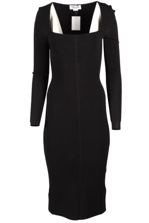 VB BODY BY VICTORIA BECKHAM BLACK KNIT MAXI DRESS UK 12