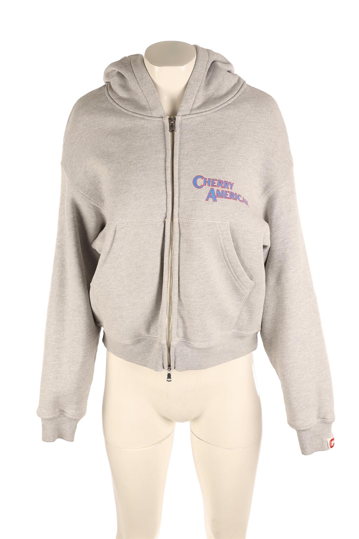 CHERRY LOS ANGELES GREY COTTON HOODIE XSMALL
