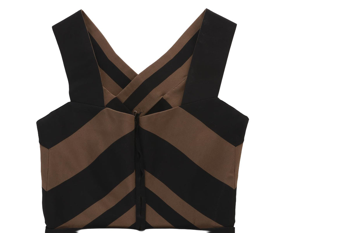 LANVIN BROWN COTTON MINI DRESS FR 36 UK 8