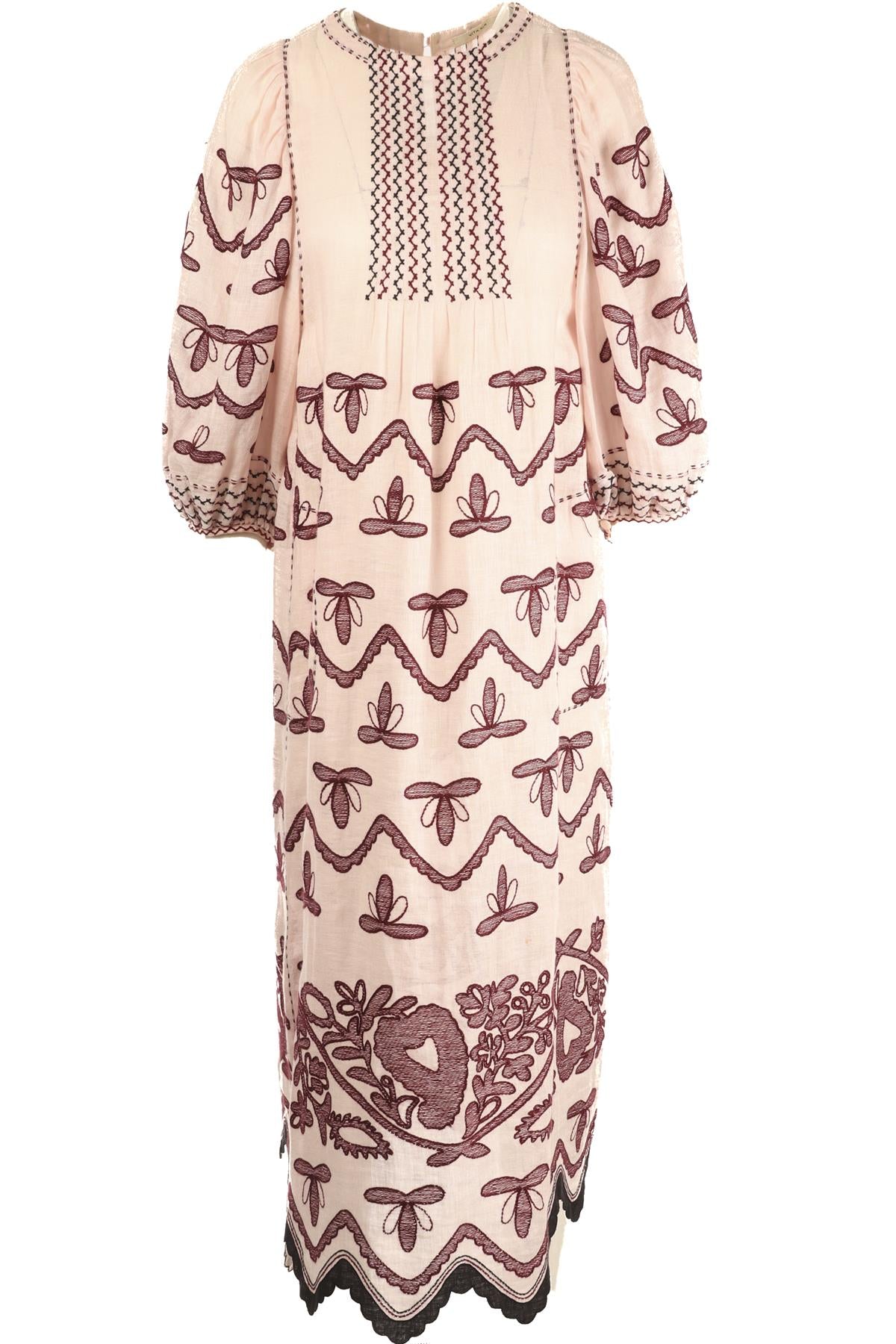 VITA KIN PINK LINEN MAXI DRESS SMALL