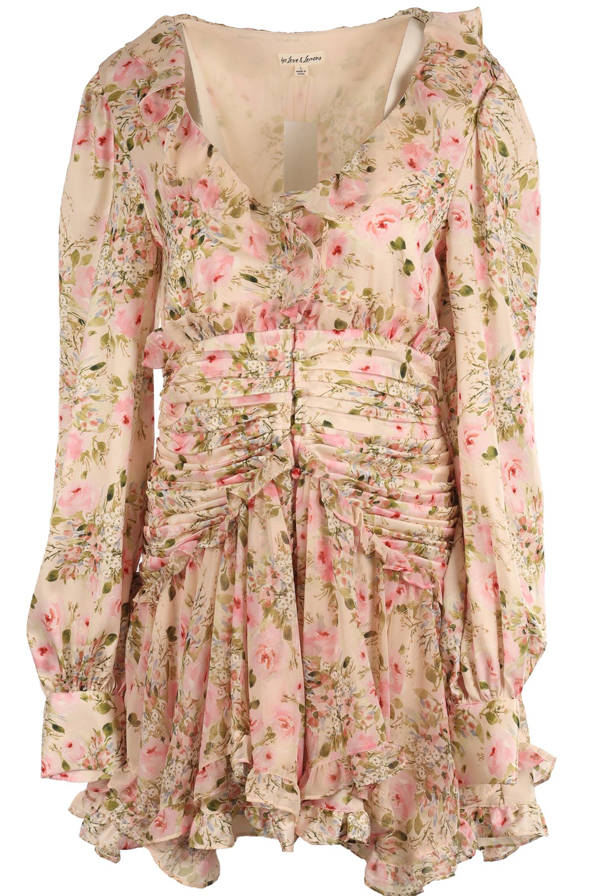 FOR LOVE & LEMONS MULTI SATIN MINI DRESS LARGE