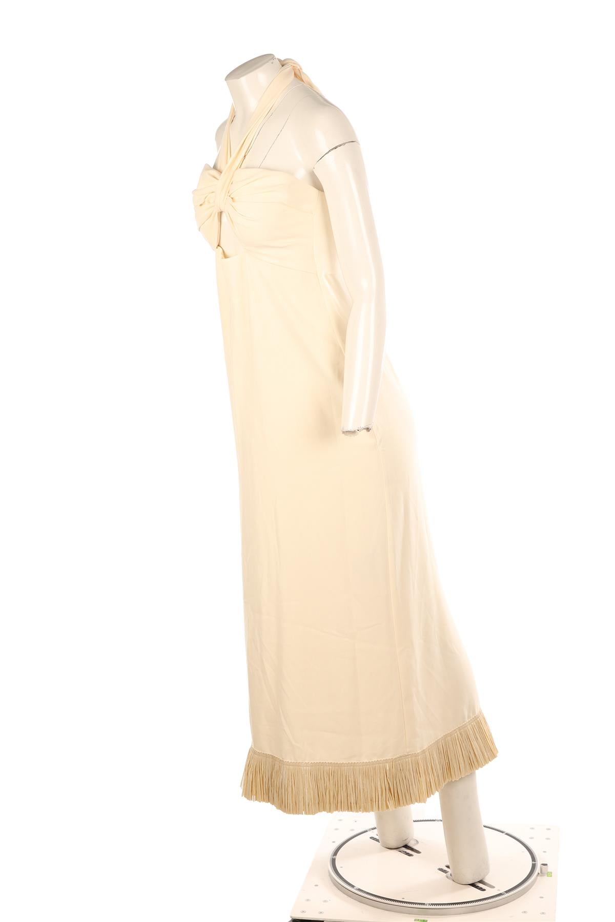 JOHANNA ORTIZ CREAM CREPE MAXI DRESS UK 8