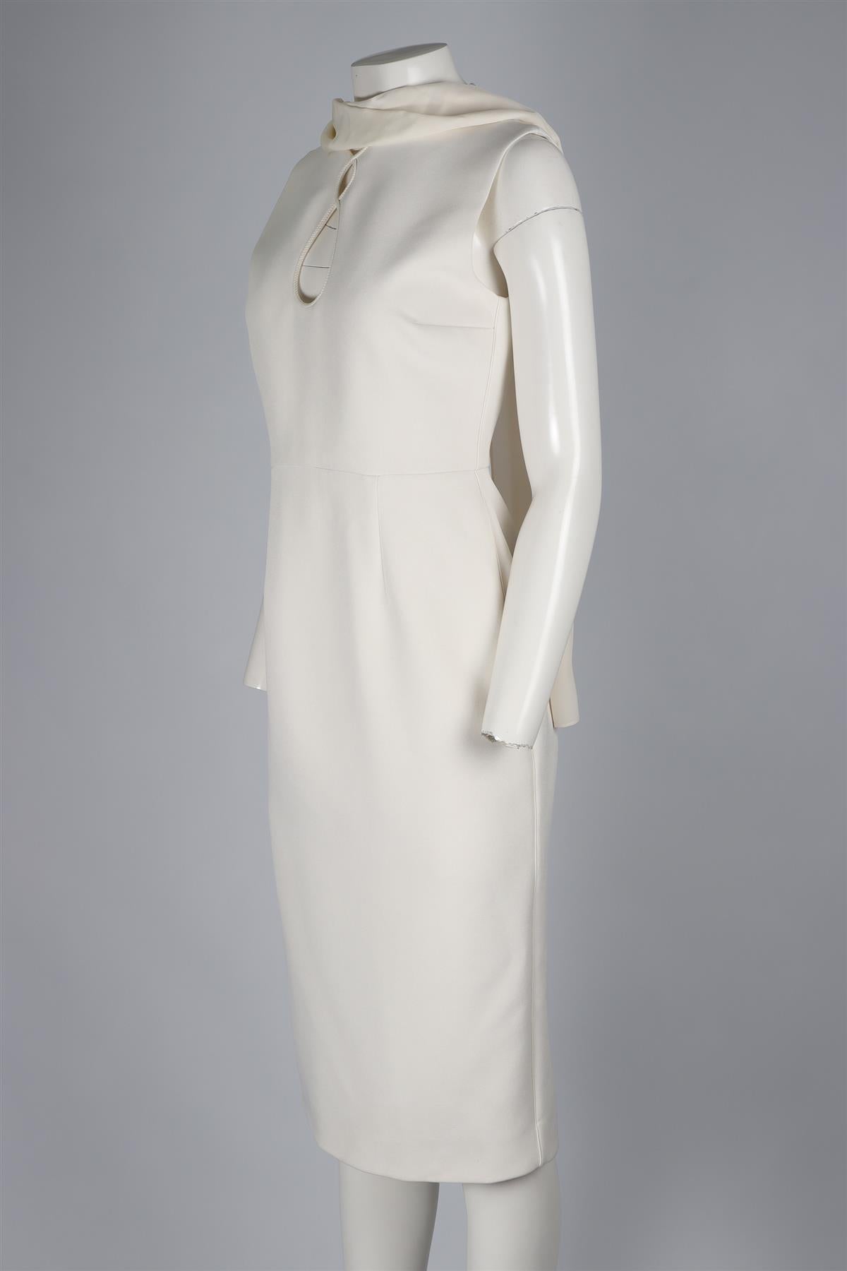ROKSANDA WHITE SILK MIDI DRESS UK 10