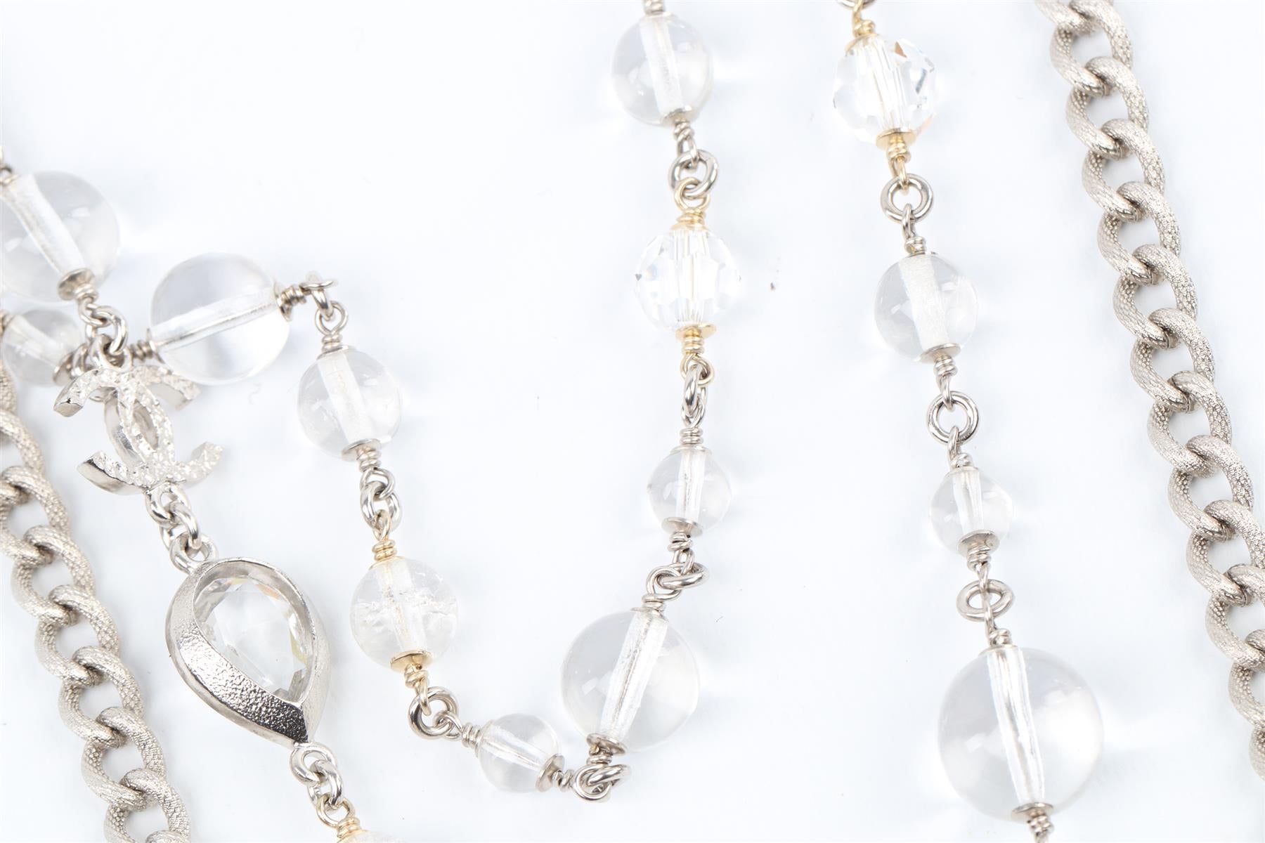 CHANEL SILVER 2015 CC CHAIN NECKLACE