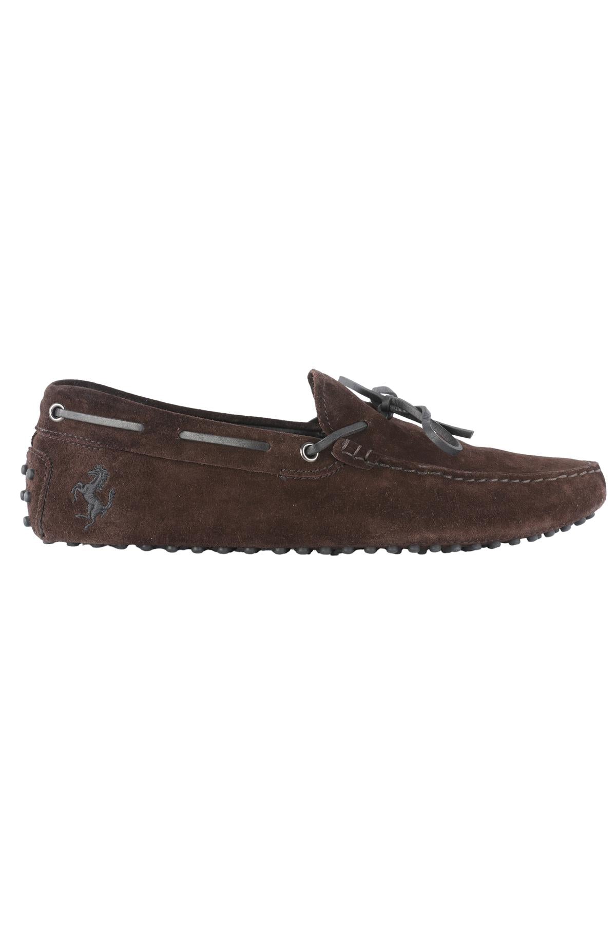 TOD'S + FERRARI BROWN MEN'S SUEDE LOAFERS EU 41.5 UK 7.5 US 8.5