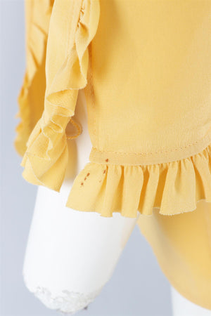 GUCCI YELLOW SILK SHIRT IT 40 UK 8