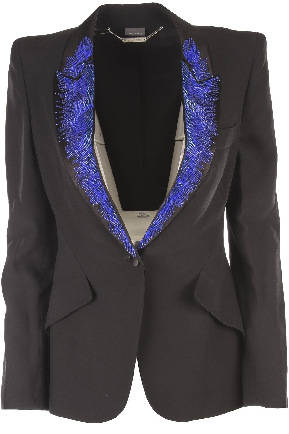 ALEXANDER MCQUEEN BLACK 2008 CREPE BLAZER IT 42 UK 10