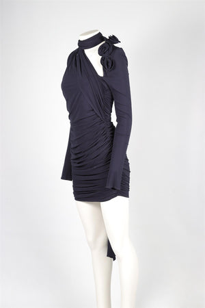 MAGDA BUTRYM NAVY JERSEY MINI DRESS FR 38 UK 10