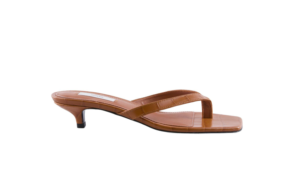 Tan Leather Thong Sanda