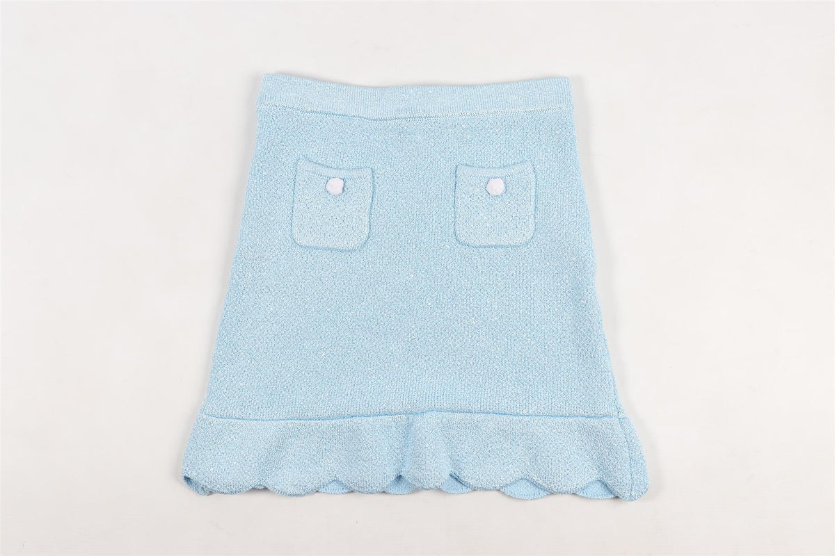 SELF-PORTRAIT BLUE KIDS GIRLS KNIT SKIRT 10-12 YEARS