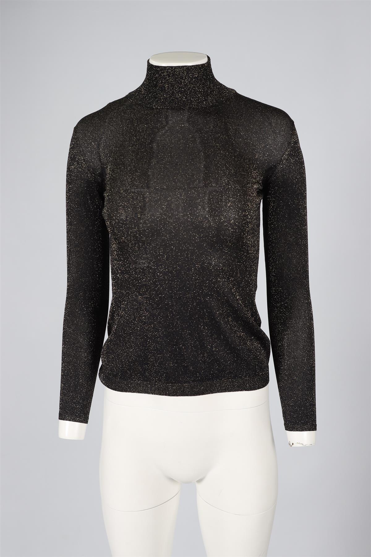 CHRISTIAN DIOR GOLD AND BLACK KNIT SWEATER SMALL