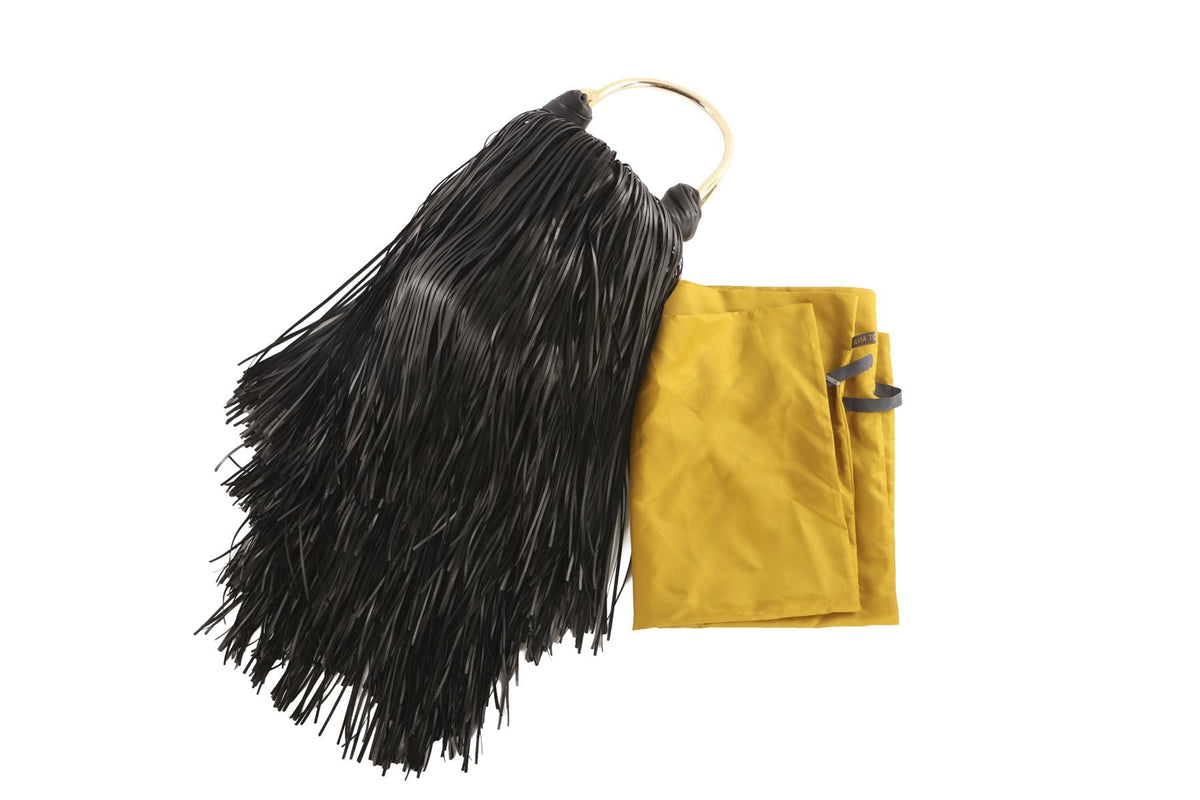 SILVIA TCHERASSI BLACK EUGENIA LEATHER TOTE BAG