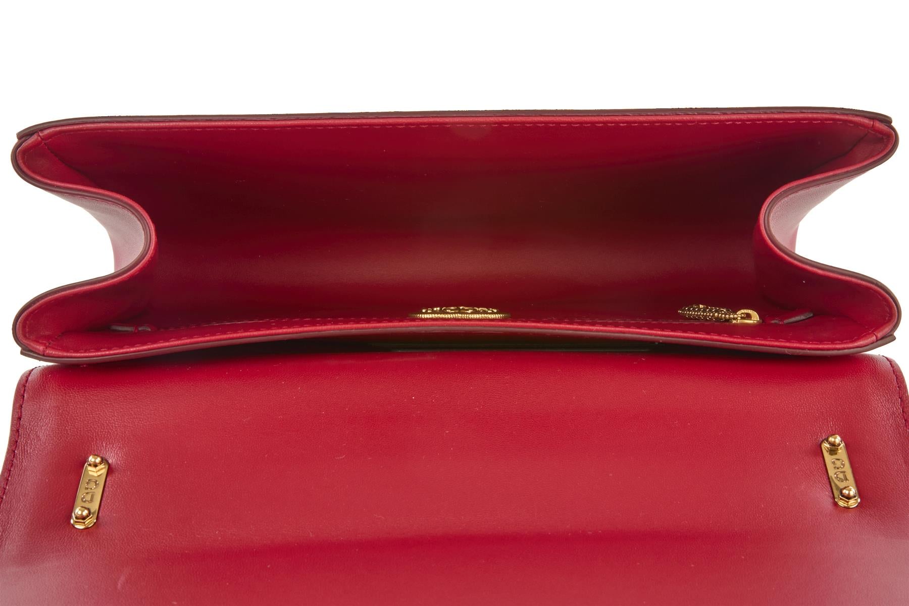 DOLCE & GABBANA RED DEVOTION LARGE LEATHER SHOULDER BAG