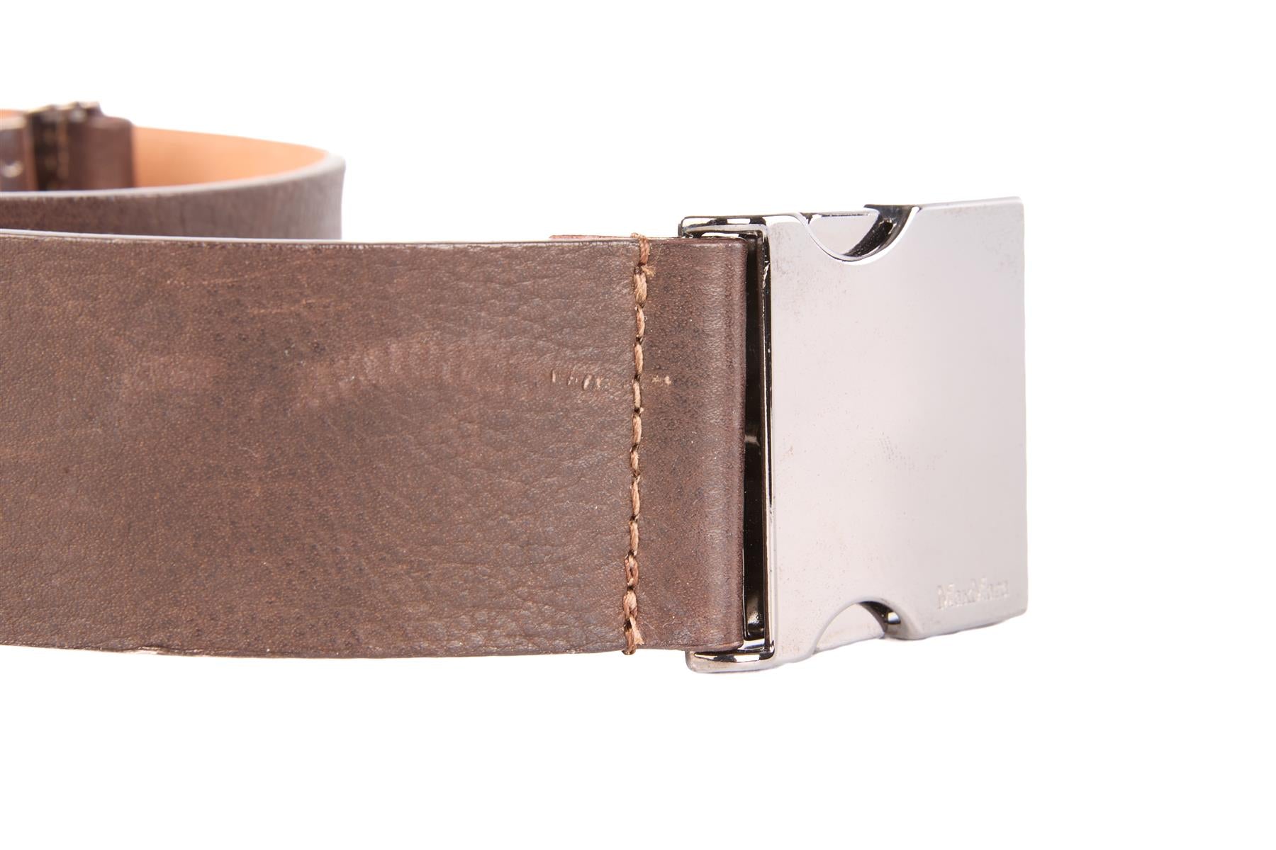 MAX MARA BROWN LEATHER WAIST BELT SMALL