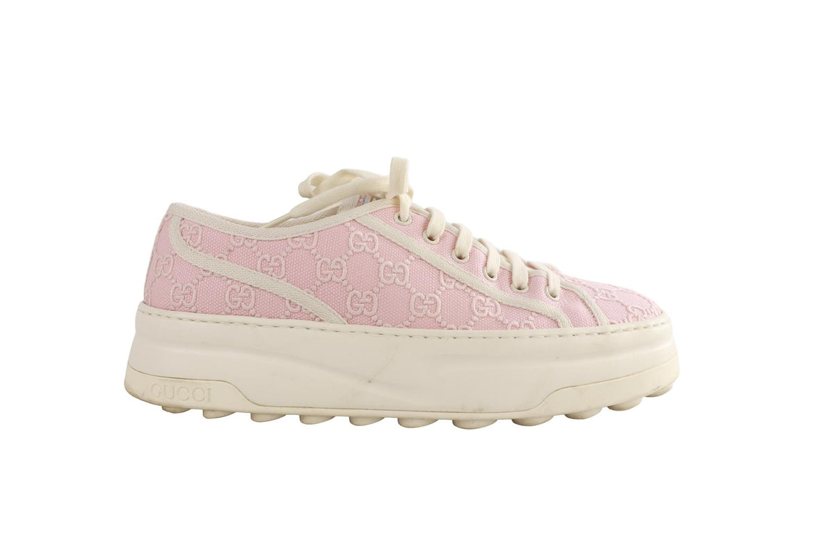 PINK TENNIS 1977 GG CANVAS PLATFORM SNEAKERS