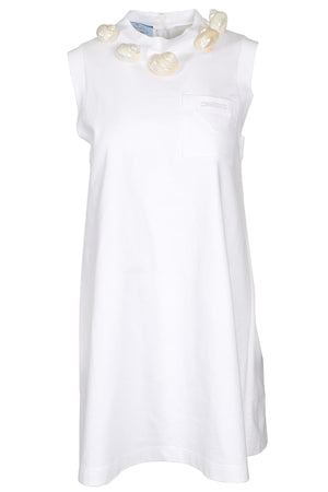 PRADA WHITE 2019 COTTON MINI DRESS IT 38 UK 6