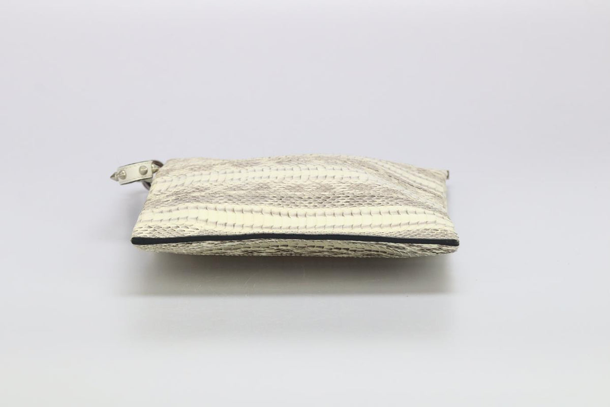 BARBARA BUI PYTHON AND LEATHER CLUTCH