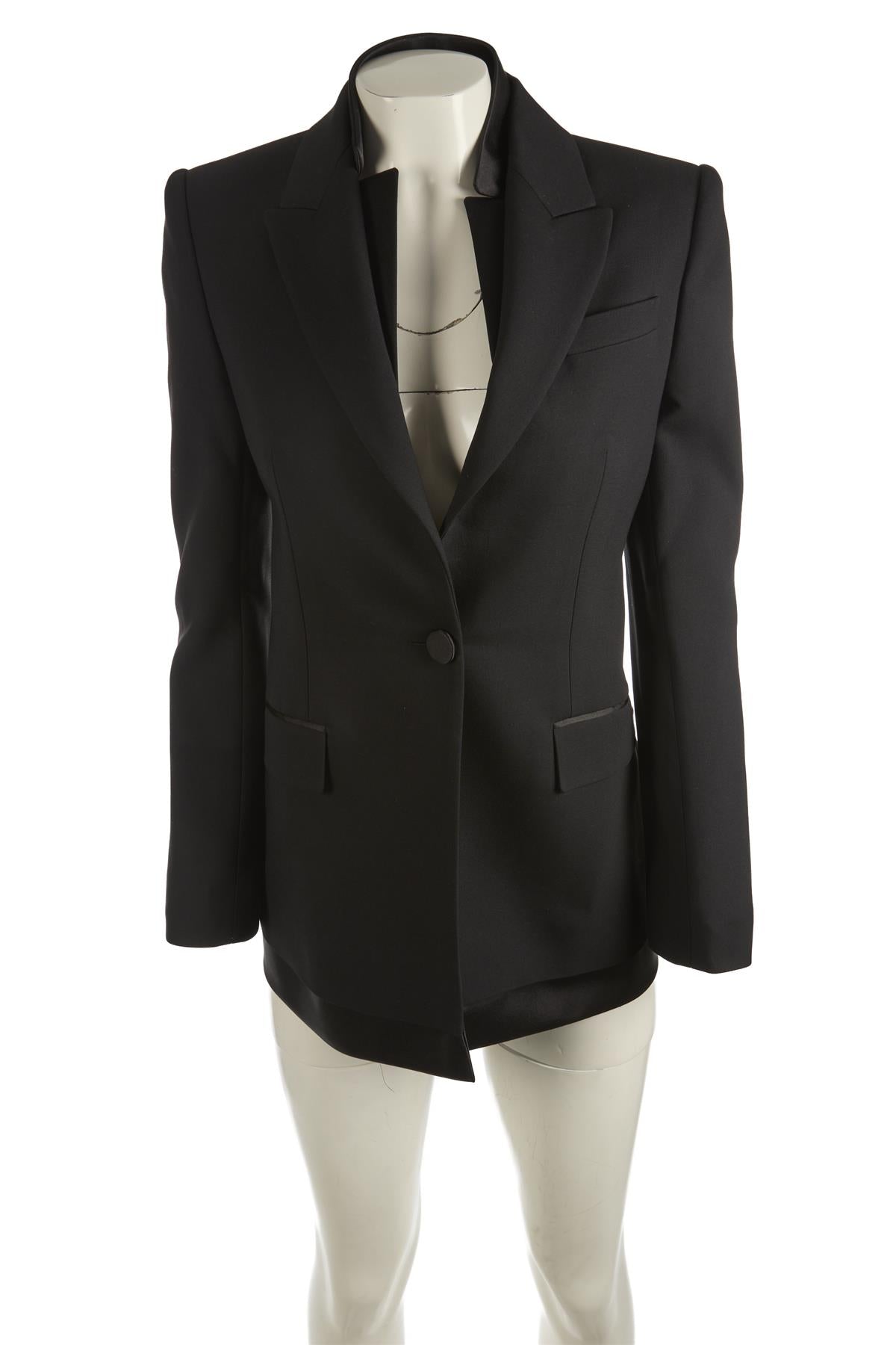 ALEXANDER MCQUEEN BLACK WOOL BLAZER IT 40 UK 8