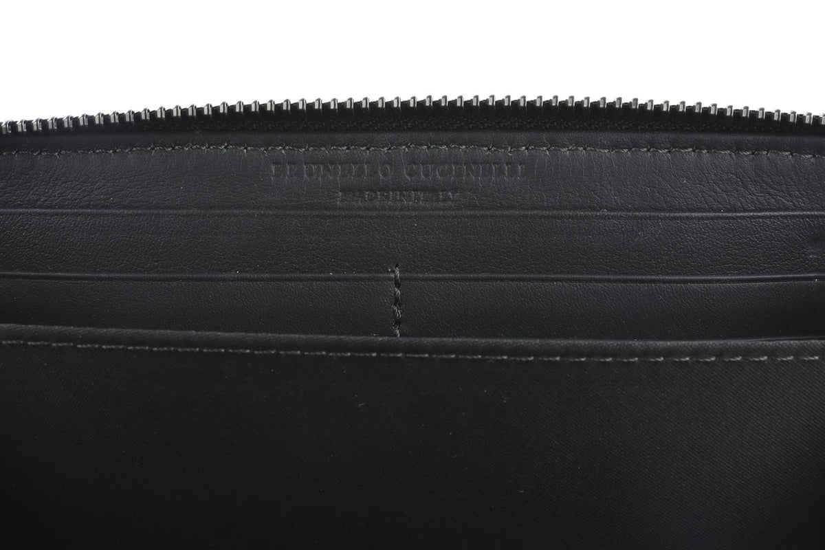 BRUNELLO CUCINELLI GREY LEATHER WALLET